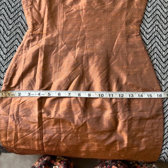 Vintage 1960s Copper cheongsam Dress XXS - Picture 9 of 9